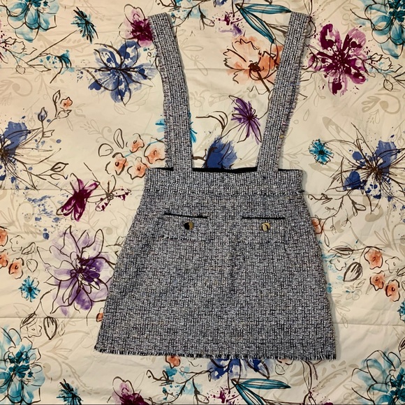 Zara Tweed Skirt with Suspenders - Picture 2 of 14